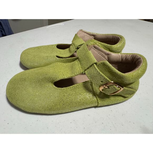 Monkey Feet Green Glitter Sparkle Mary Jane Shoes 4-5Y - Picture 4 of 9